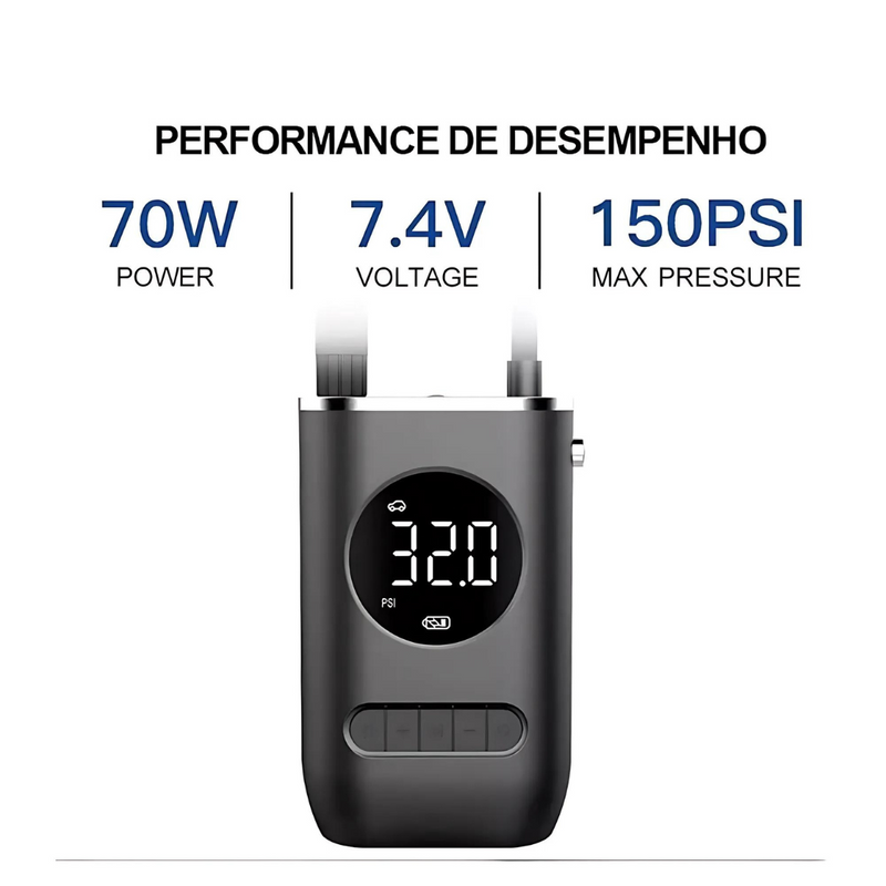 Mini Compressor de Ar Portátil 4.000mAh