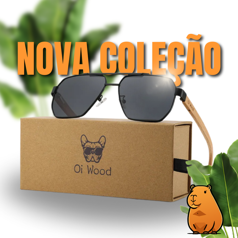 Oculos de Sol - Oi Wood - lentes com Proteção UV - Unissex